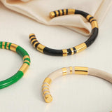 Enamel Titanium Steel Cuff Bracelet - Trendsi - Flyclothing LLC