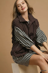 Umgee Nylon Vest with Pockets - Trendsi - Flyclothing LLC
