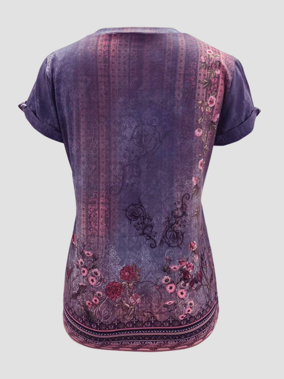 Printed Round Neck Short Sleeve T-Shirt - Trendsi - Flyclothing LLC