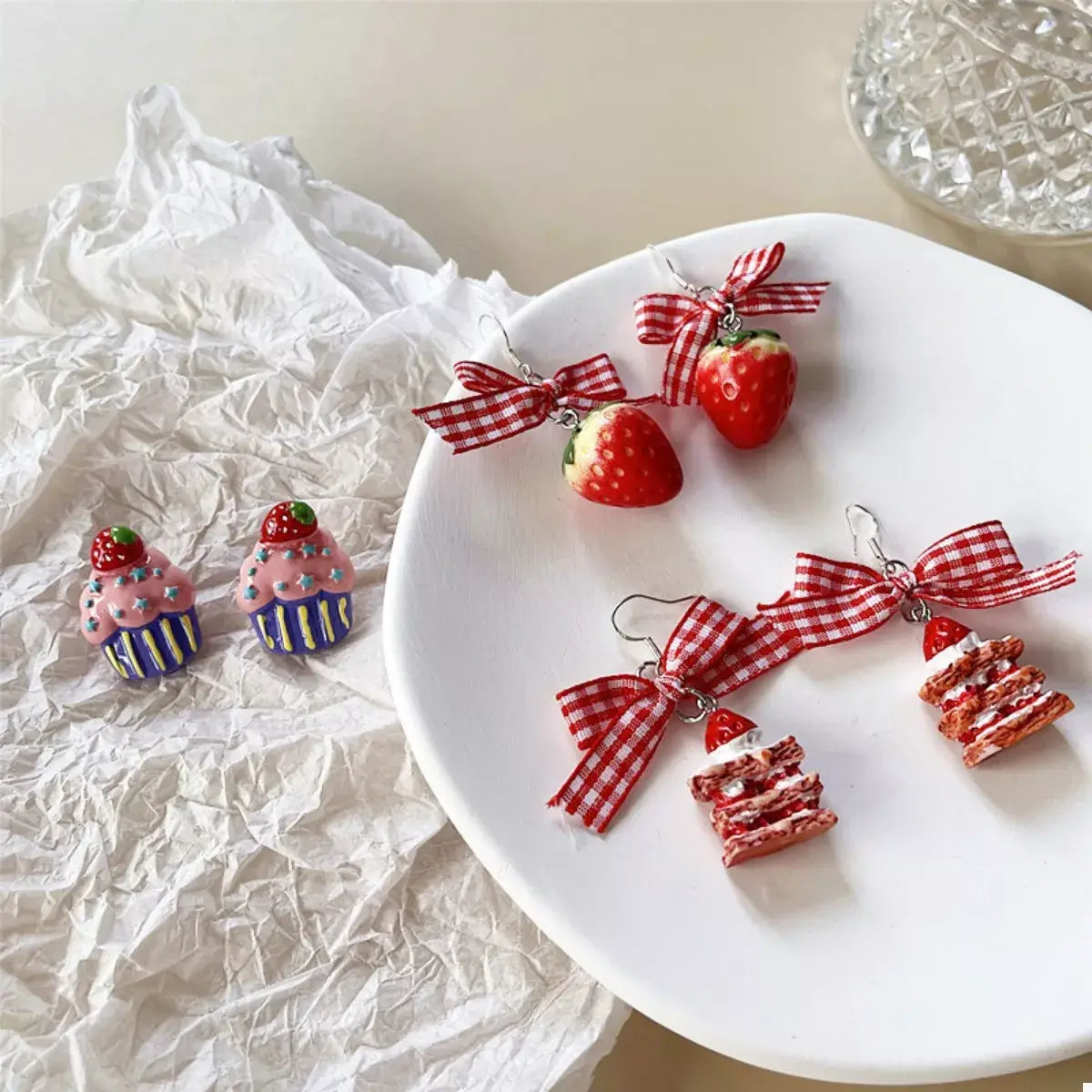 Strawberry Dangle Earrings - Trendsi - Flyclothing LLC