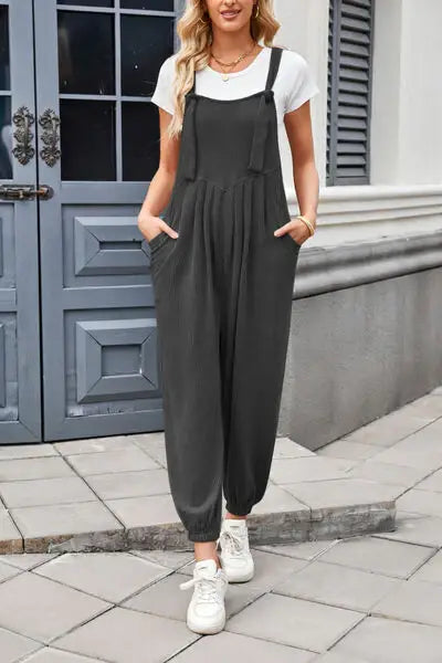 Lovelet Knotted Strap Overalls with Pockets - Trendsi - Flyclothing LLC