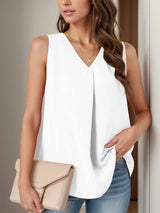 Full Size Ruched V-Neck Tank - Trendsi - Flyclothing LLC