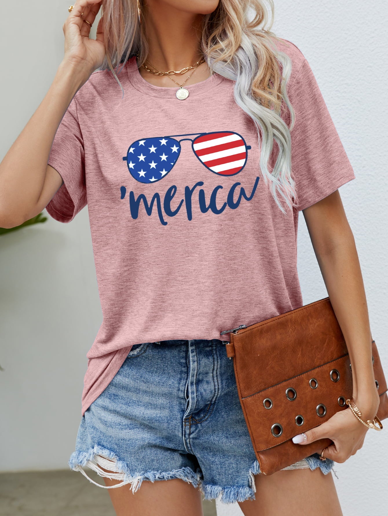 US Flag Glasses Graphic Tee - Trendsi - Flyclothing LLC