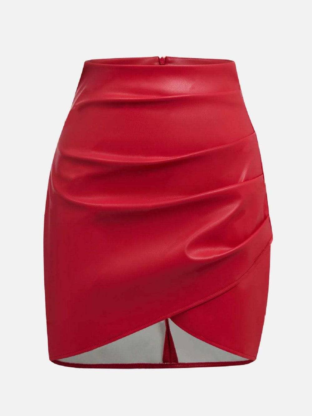 Ruched Asymmetrical Hem Skirt - Trendsi - Flyclothing LLC