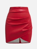 Ruched Asymmetrical Hem Skirt - Trendsi - Flyclothing LLC