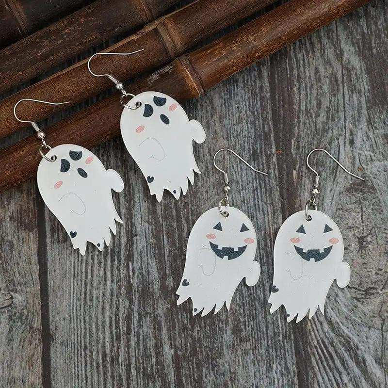 2 Piece Alloy Acrylic Ghost Dangle Earrings - Trendsi - Flyclothing LLC