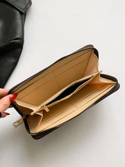 PU Leather Solid Color Wallet - Trendsi