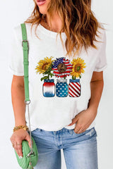 Graphic Round Neck Short Sleeve T-Shirt - Trendsi - Flyclothing LLC