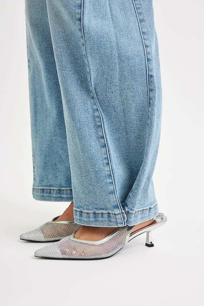 RISEN Mid Rise Wide Barrel Transferable Leg Snap Jeans - Trendsi - Flyclothing LLC