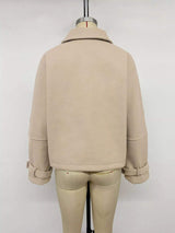 Collared Neck Button Up Jacket - Trendsi - Flyclothing LLC