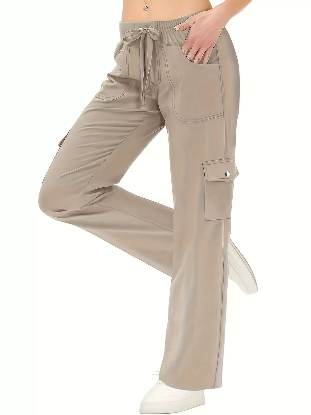 Relaxed Fit Active Pants with Drawstring Waist - Trendsi - Flyclothing LLC