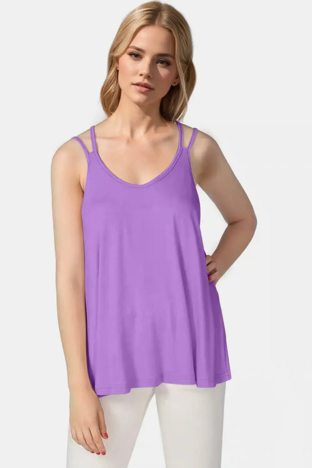 Basic Bae Bamboo Scoop Neck Double Spaghetti Straps Cami - ShopBasicbae - Flyclothing LLC