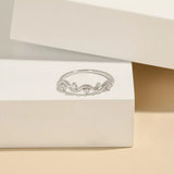 925 Sterling Silver Zircon Wave Ring - Trendsi - Flyclothing LLC