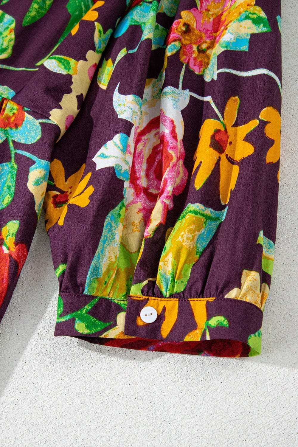 Flower Embroidered Trim Half Sleeve Blouse - Trendsi - Flyclothing LLC