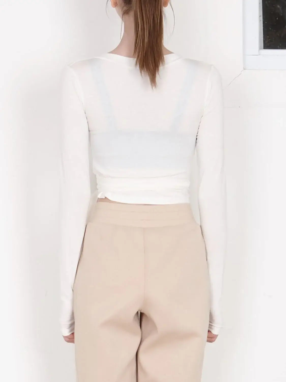 Tied Surplice Long Sleeve Top - Trendsi - Flyclothing LLC