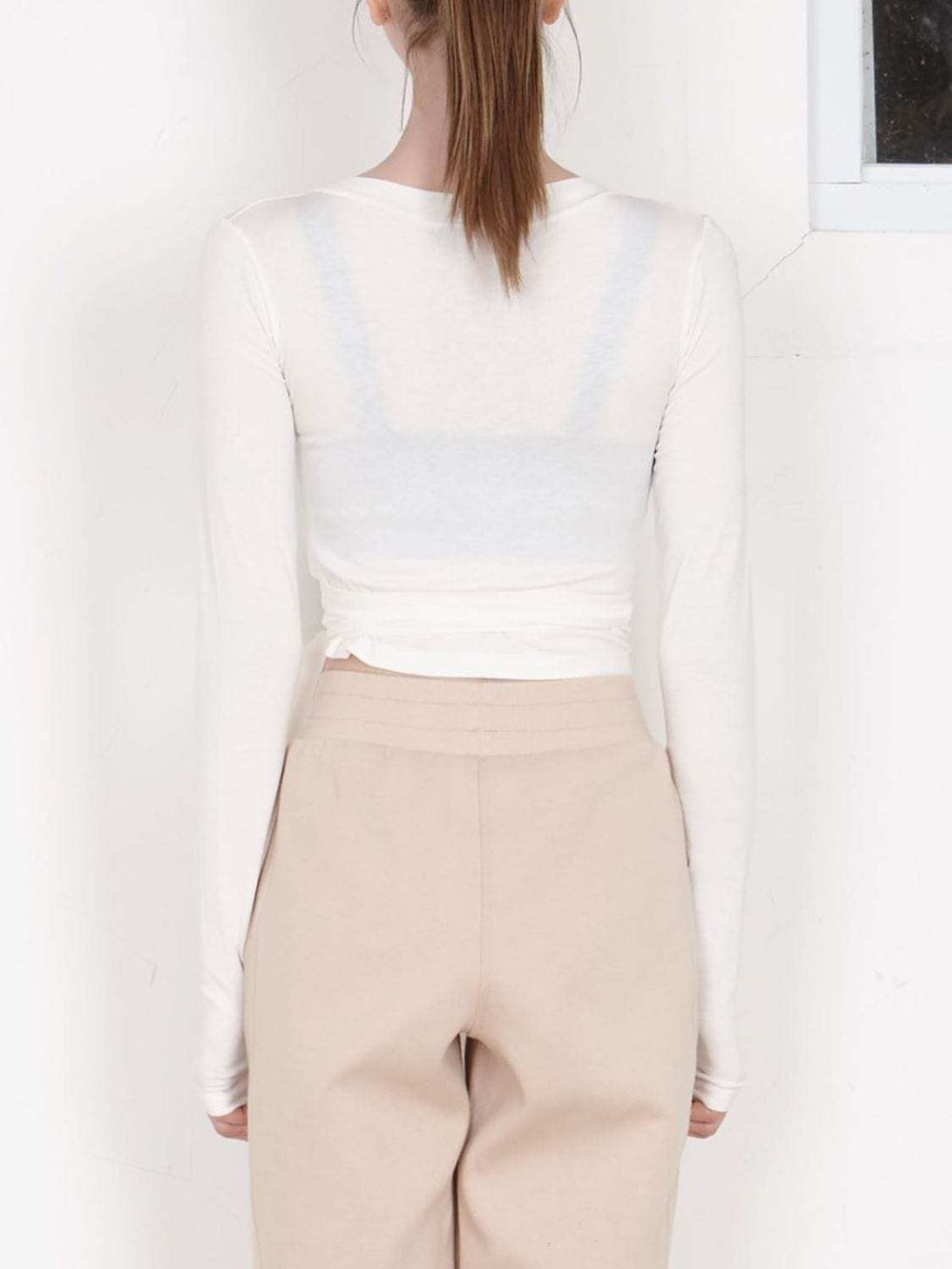 Tied Surplice Long Sleeve Top - Trendsi - Flyclothing LLC