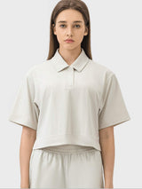 Half Button Short Sleeve Active T-Shirt - Trendsi - Flyclothing LLC