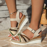 Open Toe Platform Wedge Sandals - Trendsi