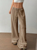 Wide Leg Drawstring Casual Pants - Trendsi - Flyclothing LLC