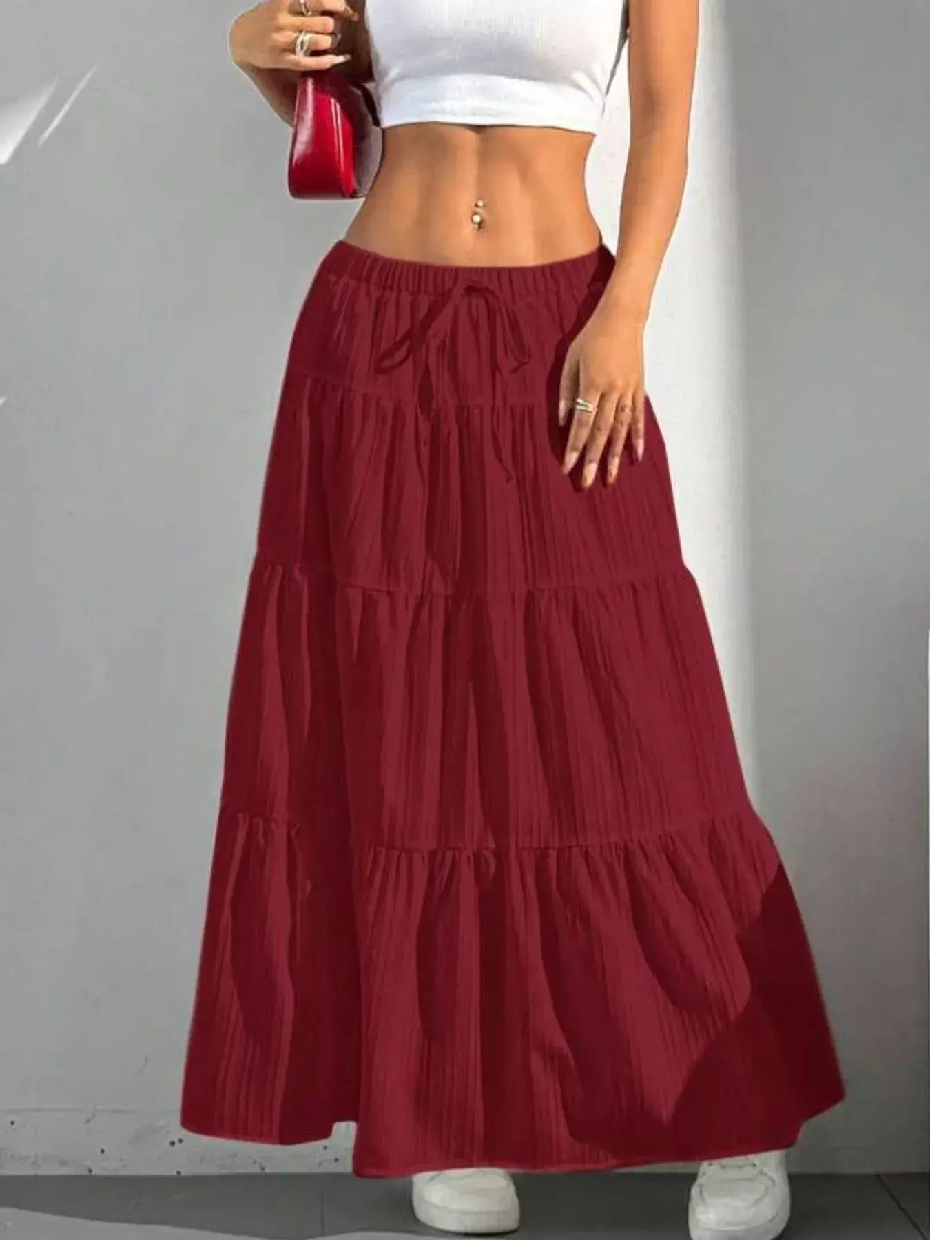 Flowy Tiered Maxi Skirt - Trendsi - Flyclothing LLC