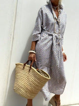 Full Size Printed Button-Down Midi Dress Plus Size - Trendsi - Flyclothing LLC