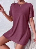 Casual Round Neck T-Shirt and Shorts Set - Trendsi - Flyclothing LLC