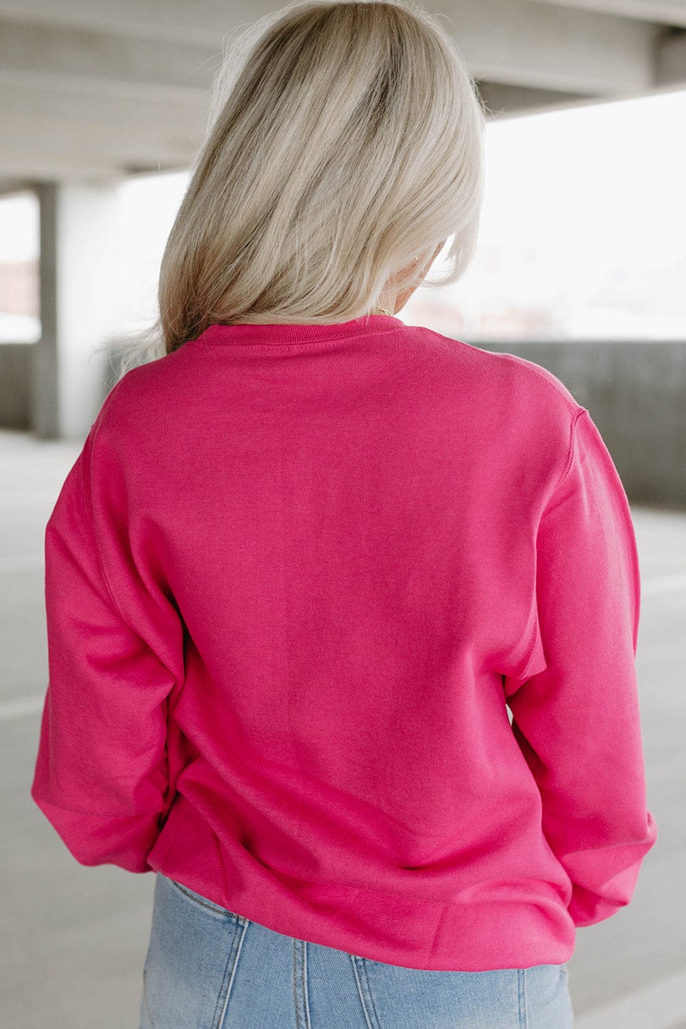 Heart Patch Long Sleeve Sweatshirt - Trendsi