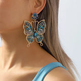 Butterfly Rhinestone Dangle Earrings - Trendsi - Flyclothing LLC
