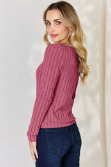 Basic Bae Full Size Ribbed Long Sleeve T-Shirt - ShopBasicbae - Flyclothing LLC