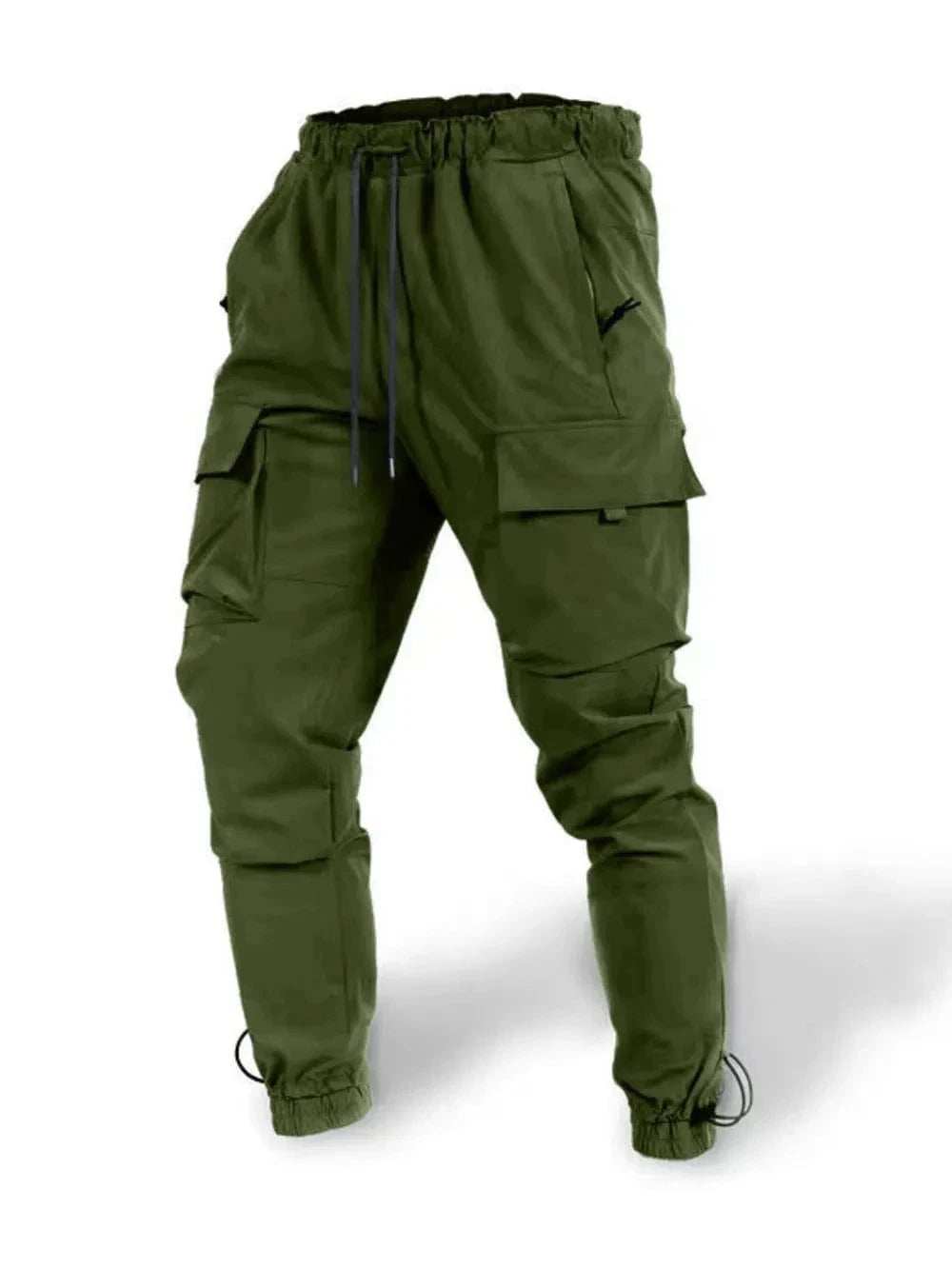 Men's Plus Size Drawstring Pants with Cargo Pockets - Trendsi - Flyclothing LLC