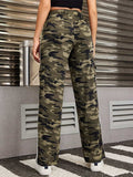 Tied Camouflage Pants with Cargo Pockets - Trendsi - Flyclothing LLC
