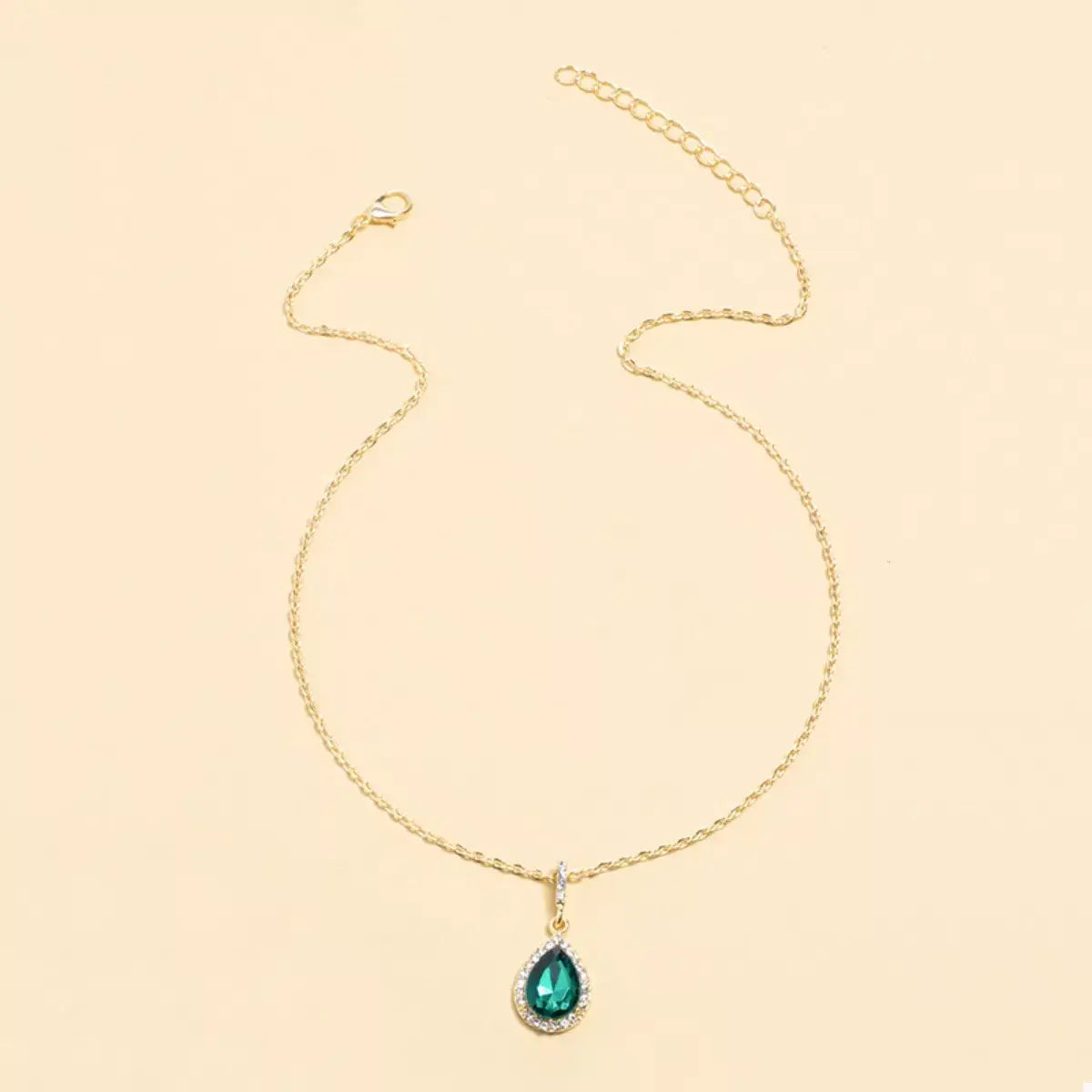 18K Gold-Plated Teardrop Pendant Necklace - Trendsi - Flyclothing LLC