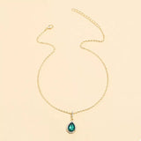 18K Gold-Plated Teardrop Pendant Necklace - Trendsi - Flyclothing LLC