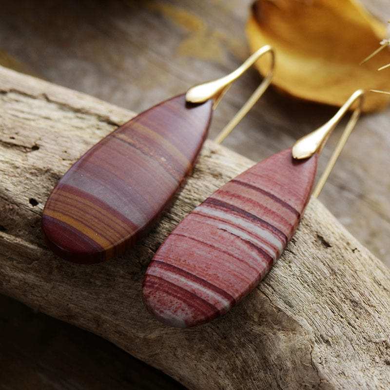 Natural Stone Waterdrop Shape Earrings - Trendsi - Flyclothing LLC