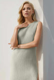 Split Round Neck Sleeveless Dress - Trendsi - Flyclothing LLC