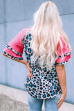 Leopard Round Neck Half Sleeve T-Shirt - Trendsi - Flyclothing LLC