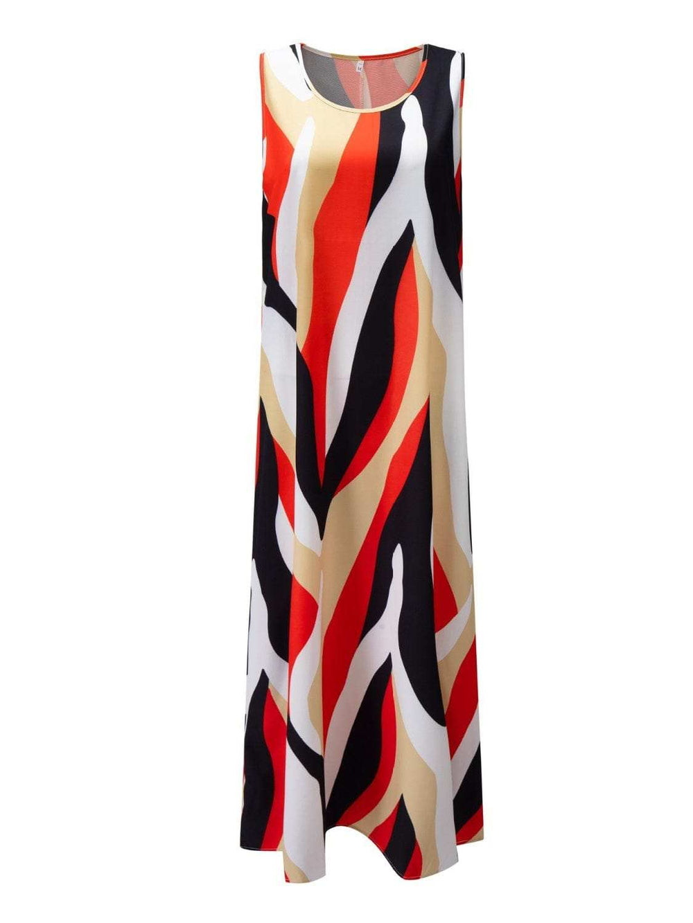 Printed Round Neck Mini Tank Dress - Trendsi - Flyclothing LLC