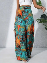 Printed High Waist Wide Leg Pants - Trendsi - Flyclothing LLC