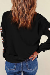 Letter Graphic Bow Long Sleeve Sweatshirt - Trendsi - Flyclothing LLC