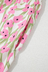 Floral Print Square Neck Ruffled Cap Sleeve Maxi Dress - Trendsi - Flyclothing LLC