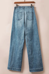 Button Fly High Waist Jeans - Trendsi - Flyclothing LLC