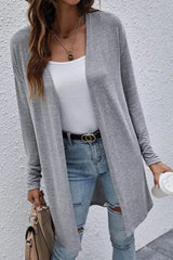 Open Front Long Sleeve Cover Up - Trendsi - Flyclothing LLC