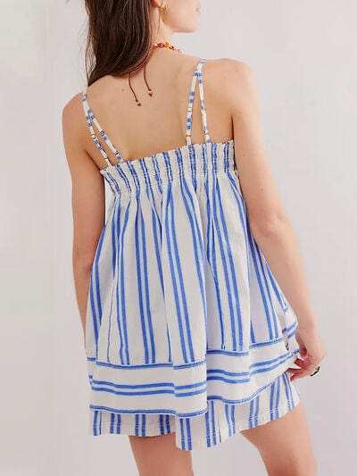 Smocked Square Neck Cami and Shorts Set - Trendsi - Flyclothing LLC