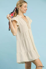 Umgee Linen Tiered Baby Doll Dress - Trendsi - Flyclothing LLC