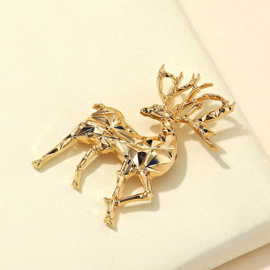 Alloy Reindeer Brooch - Trendsi