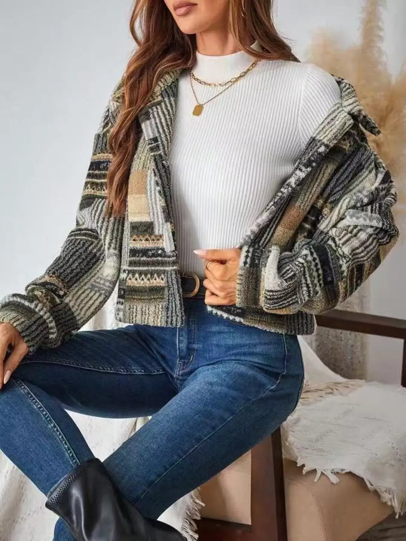 Button-Up Dropped Shoulder Jacket - Trendsi - Flyclothing LLC