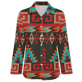 Baha Ranch Santa Fe Aztec Button Up Blouse