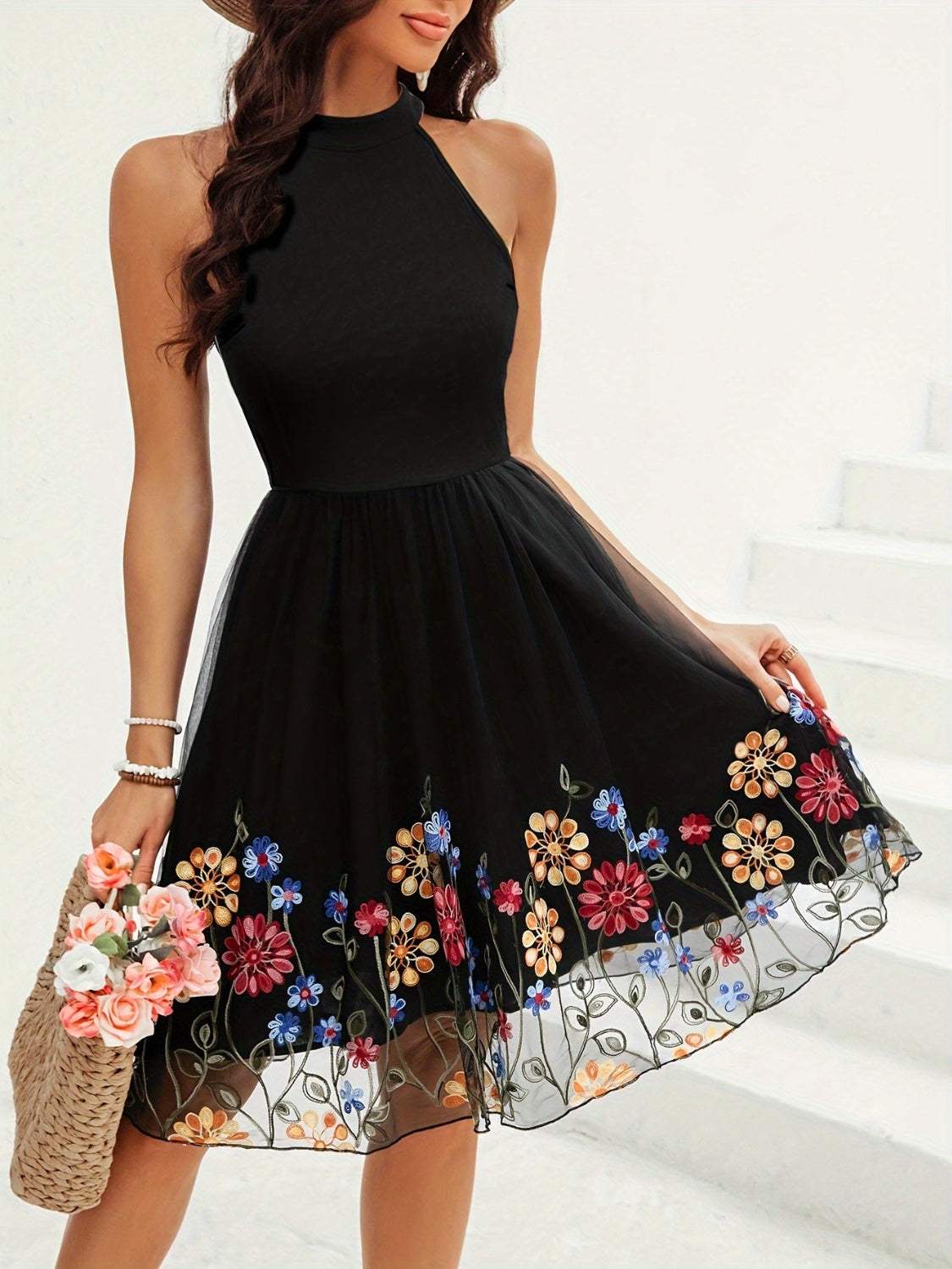 Cutout Grecian Neck Mini Dress - Trendsi - Flyclothing LLC