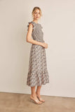 In February Floral Smocked Ruffled Midi Dress - Trendsi - Flyclothing LLC