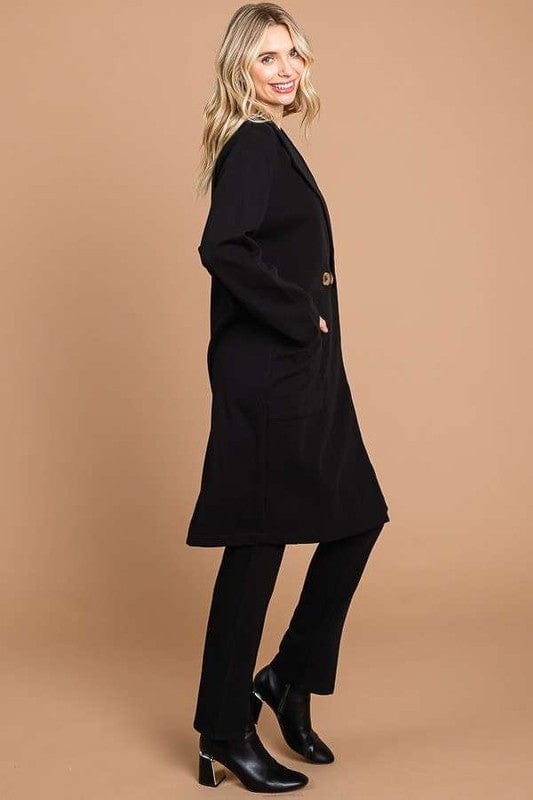 Culture Code Double Breast Lapel Collar Coat - Trendsi